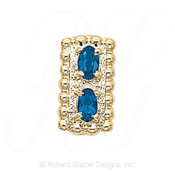 GS306 BT - 14 Karat Gold Blue Topaz Slide 